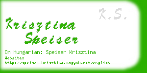 krisztina speiser business card